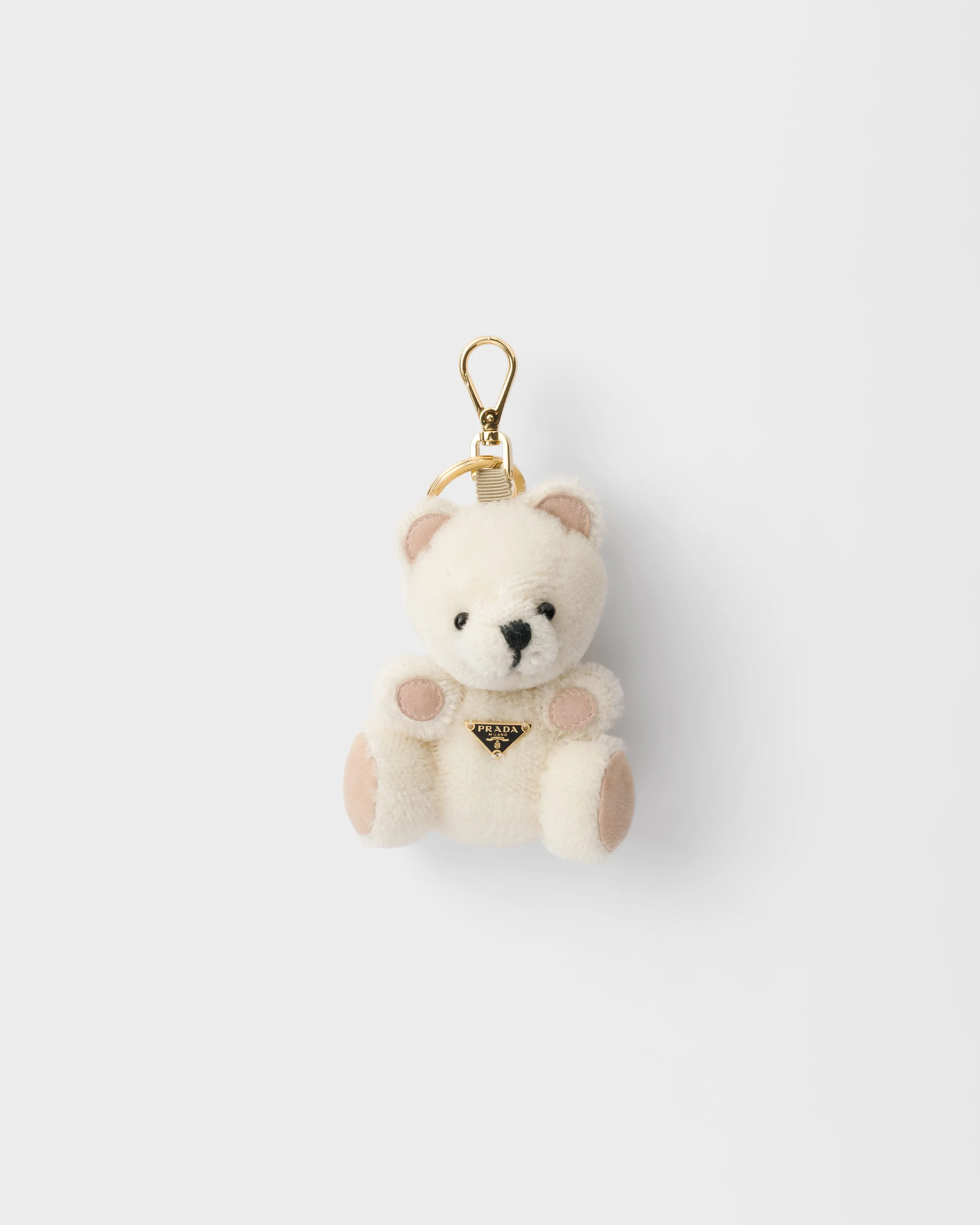 Teddy bear key ring charm with metal ring - 1