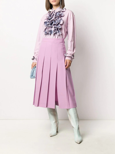 MSGM box-pleat mid-length skirt outlook