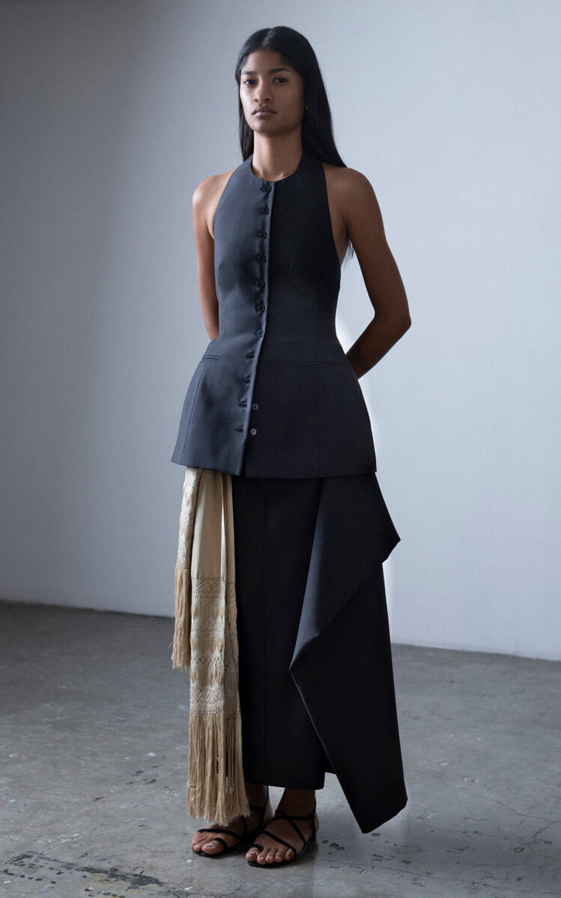 HEIRLOME Lupita Wool-Silk Top black outlook