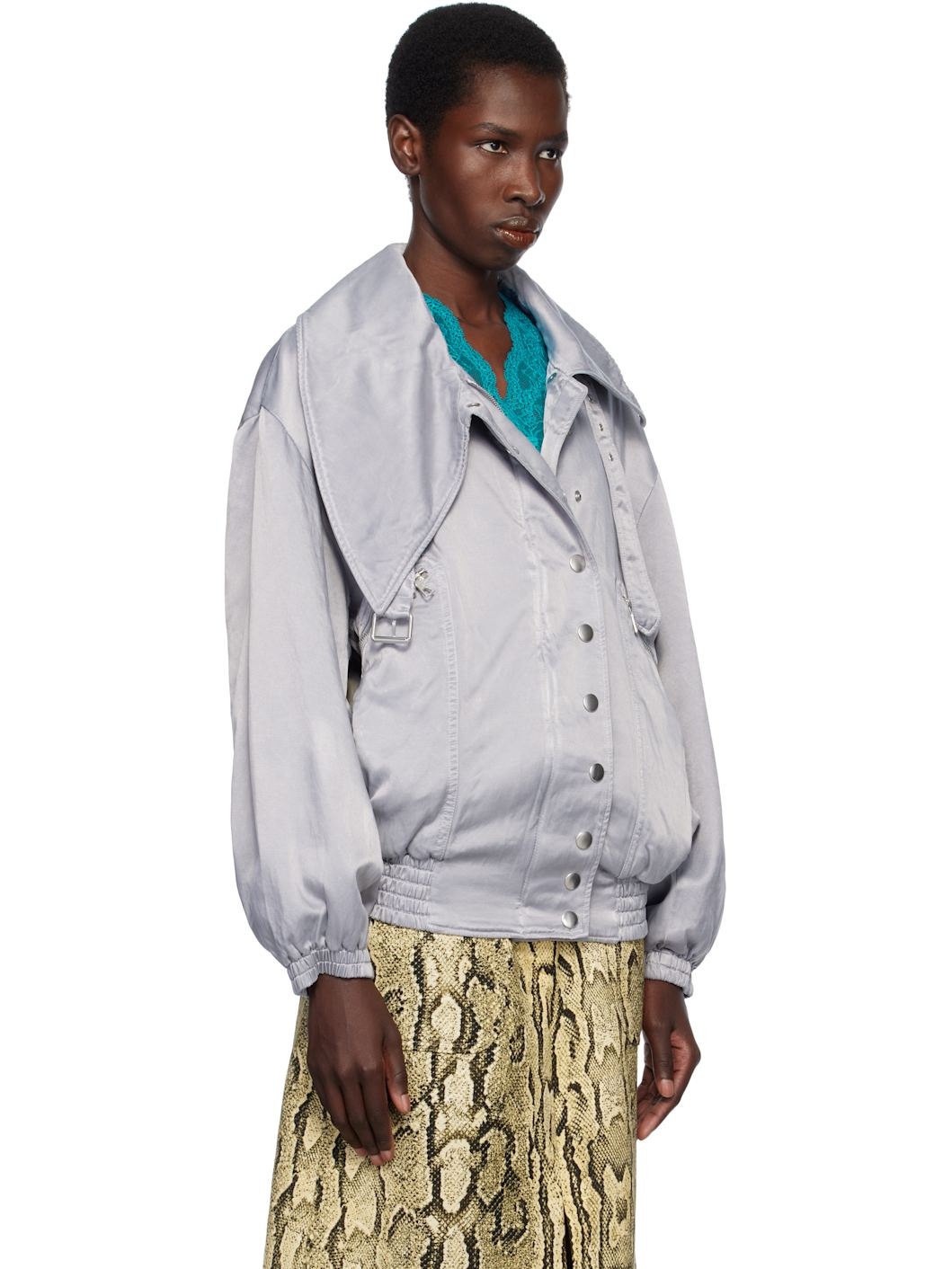 Blue Twill Bomber Jacket - 2