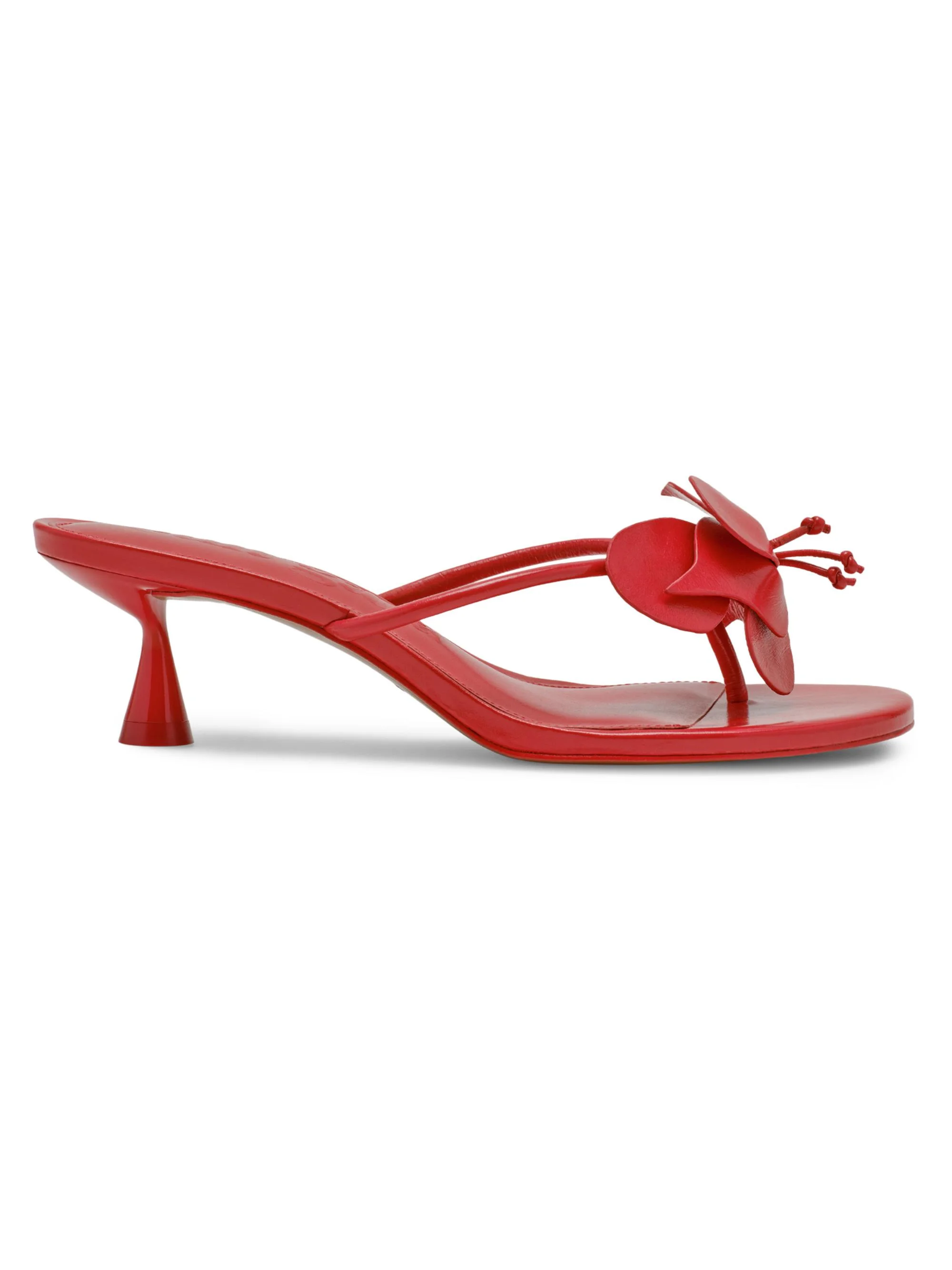 Women's Addison 55MM Leather Kitten-Heel Sandals - Vermilion - 1