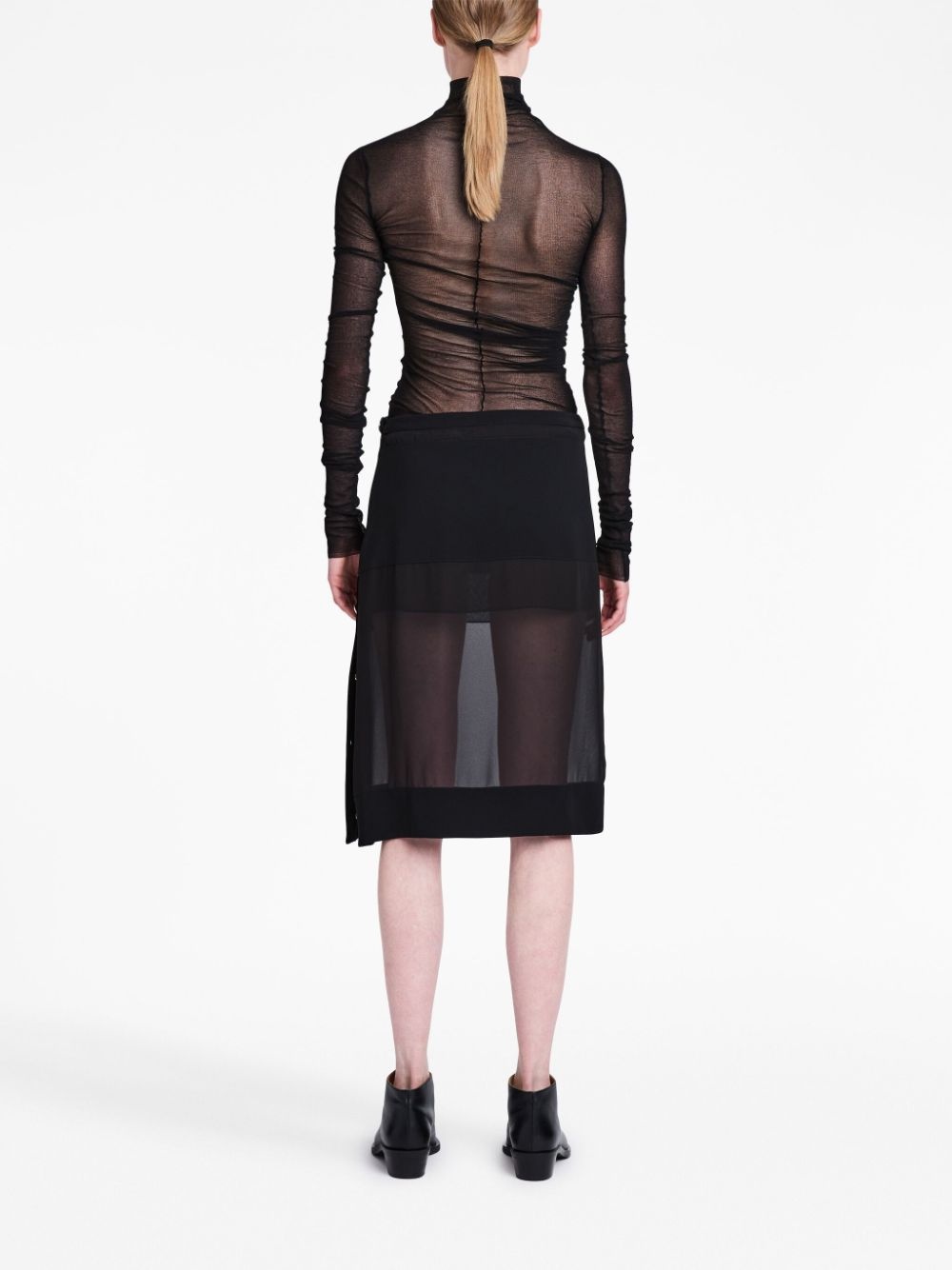 semi-sheer chiffon skirt - 4