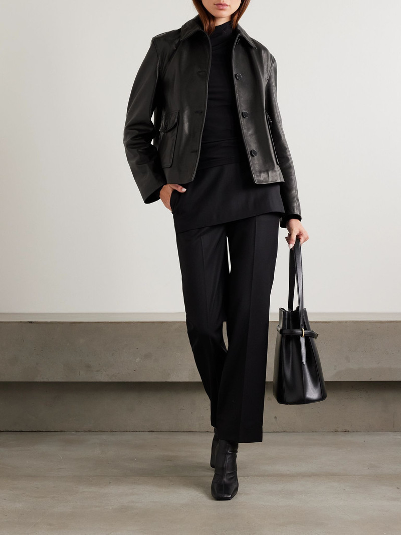 NOUR HAMMOUR Louise leather jacket Black outlook