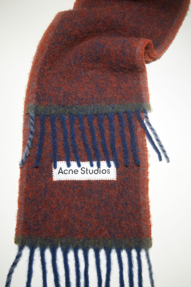 Wool mohair scarf - Narrow - Aubergine blue 4