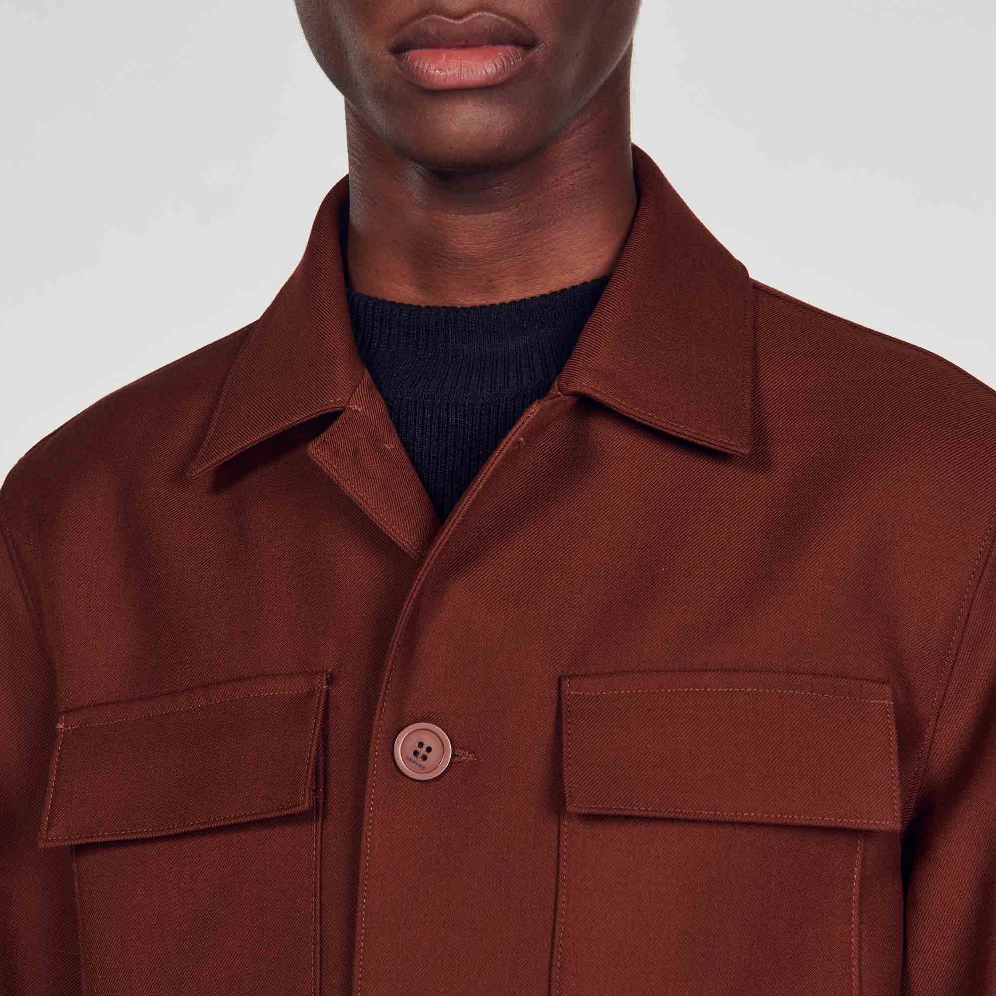 WOOL BLEND OVERSHIRT - 4