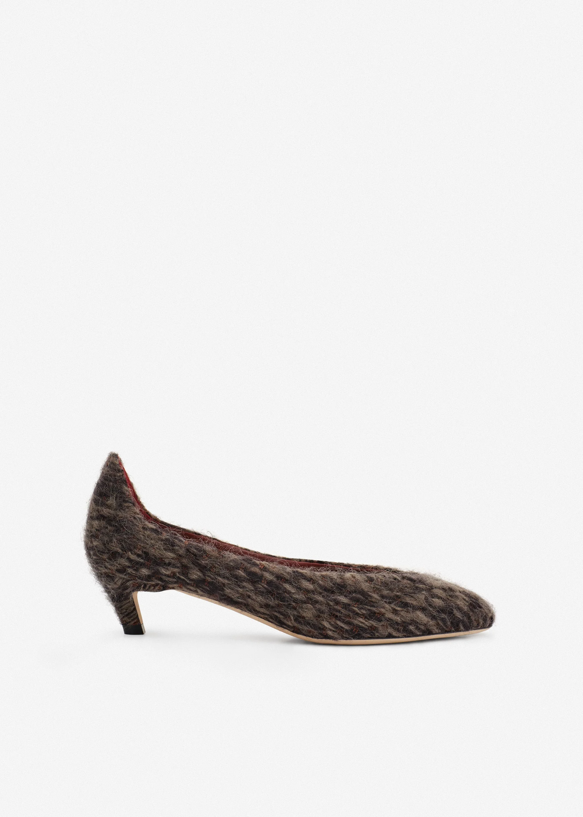 Almond pumps in brown loom - 1