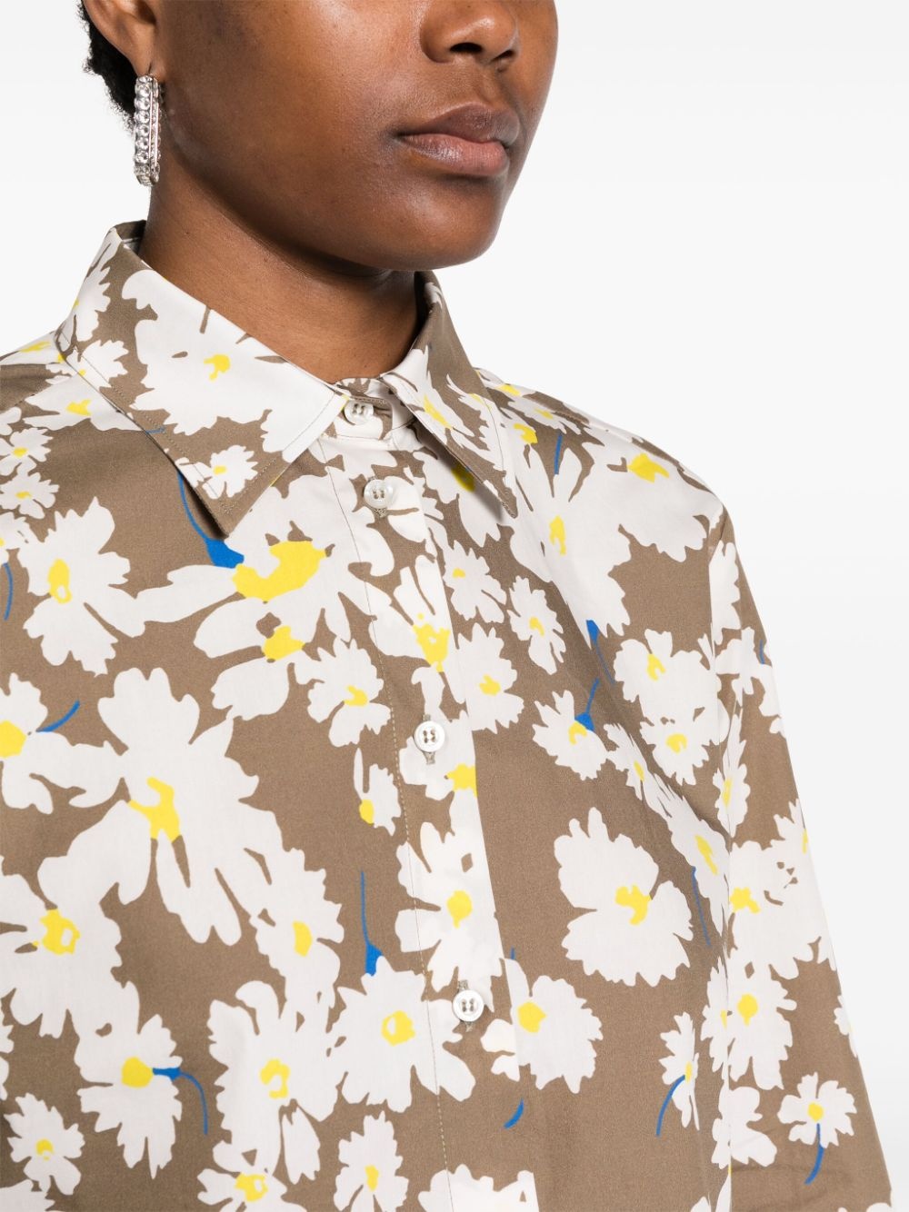 floral-print cotton shirt - 5