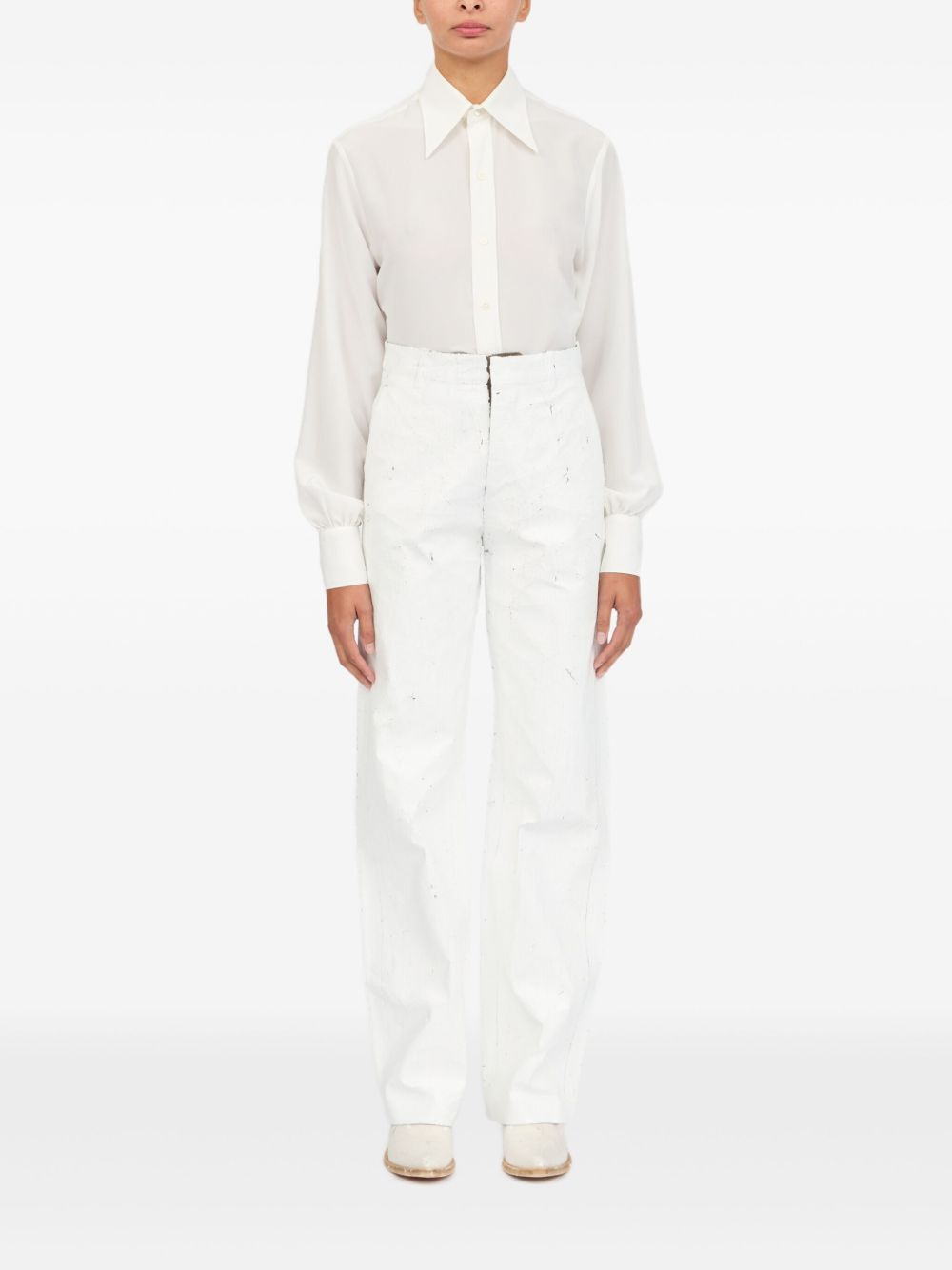 MM6 Maison Margiela Trousers White - 7