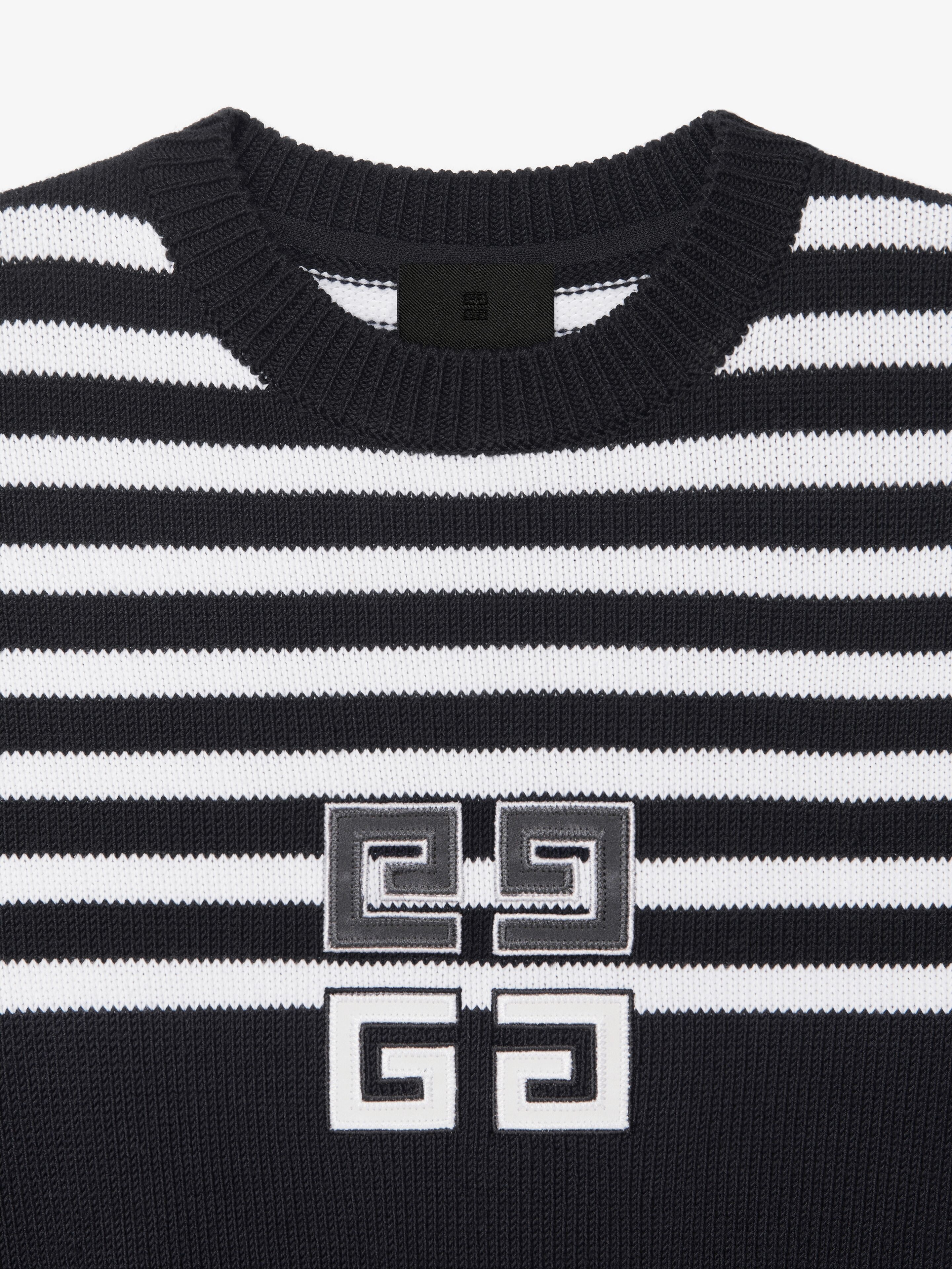 4G CROPPED SWEATER IN COTTON WITH STRIPES - 5