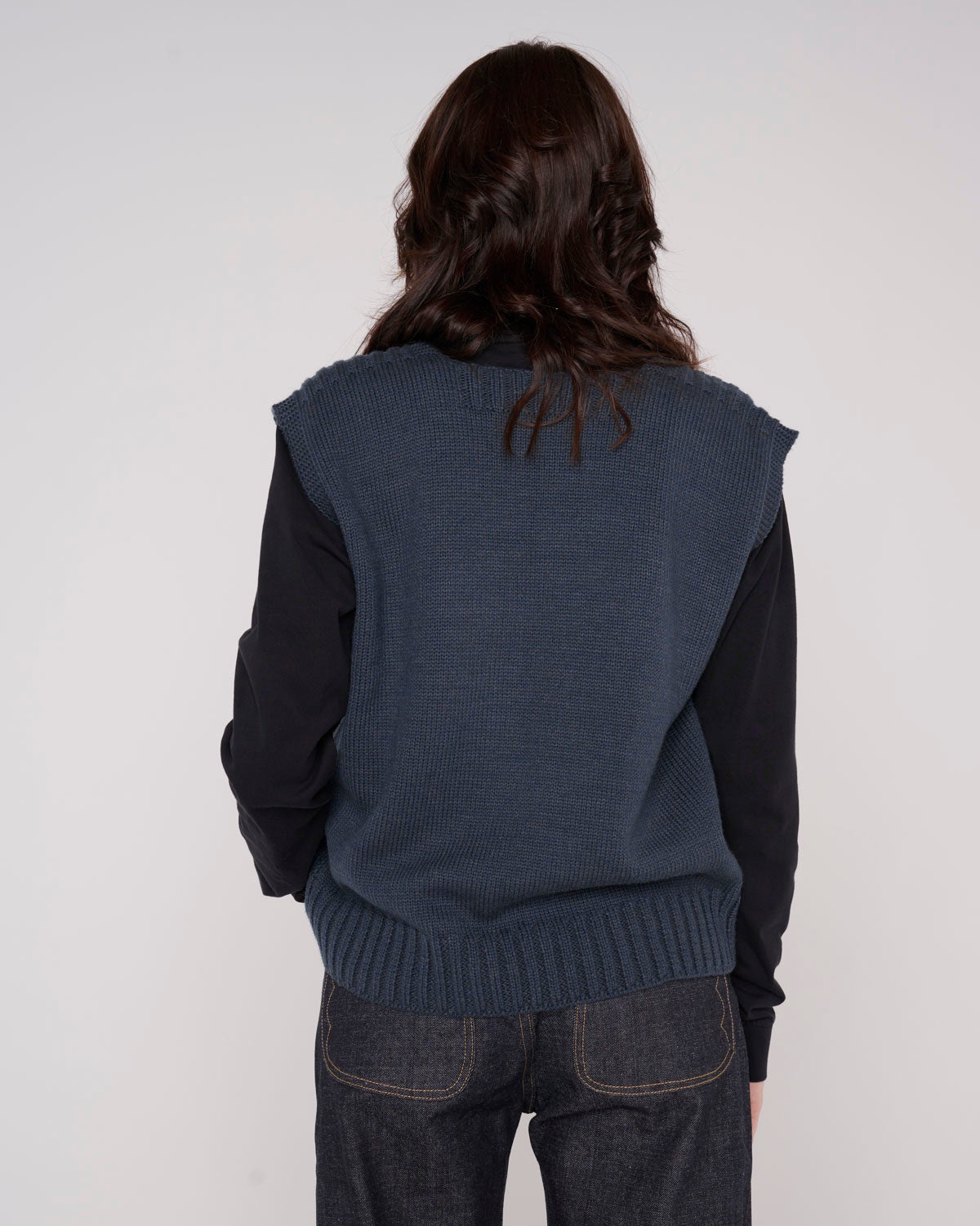Square Neck Sweater Vest - Slate - 5