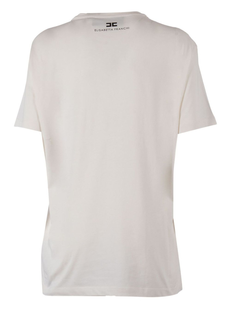ELISABETTA FRANCHI slogan-print cotton T-shirt outlook