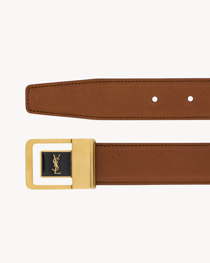 SAINT LAURENT female buckle belt in vegetable-tanned leather outlook