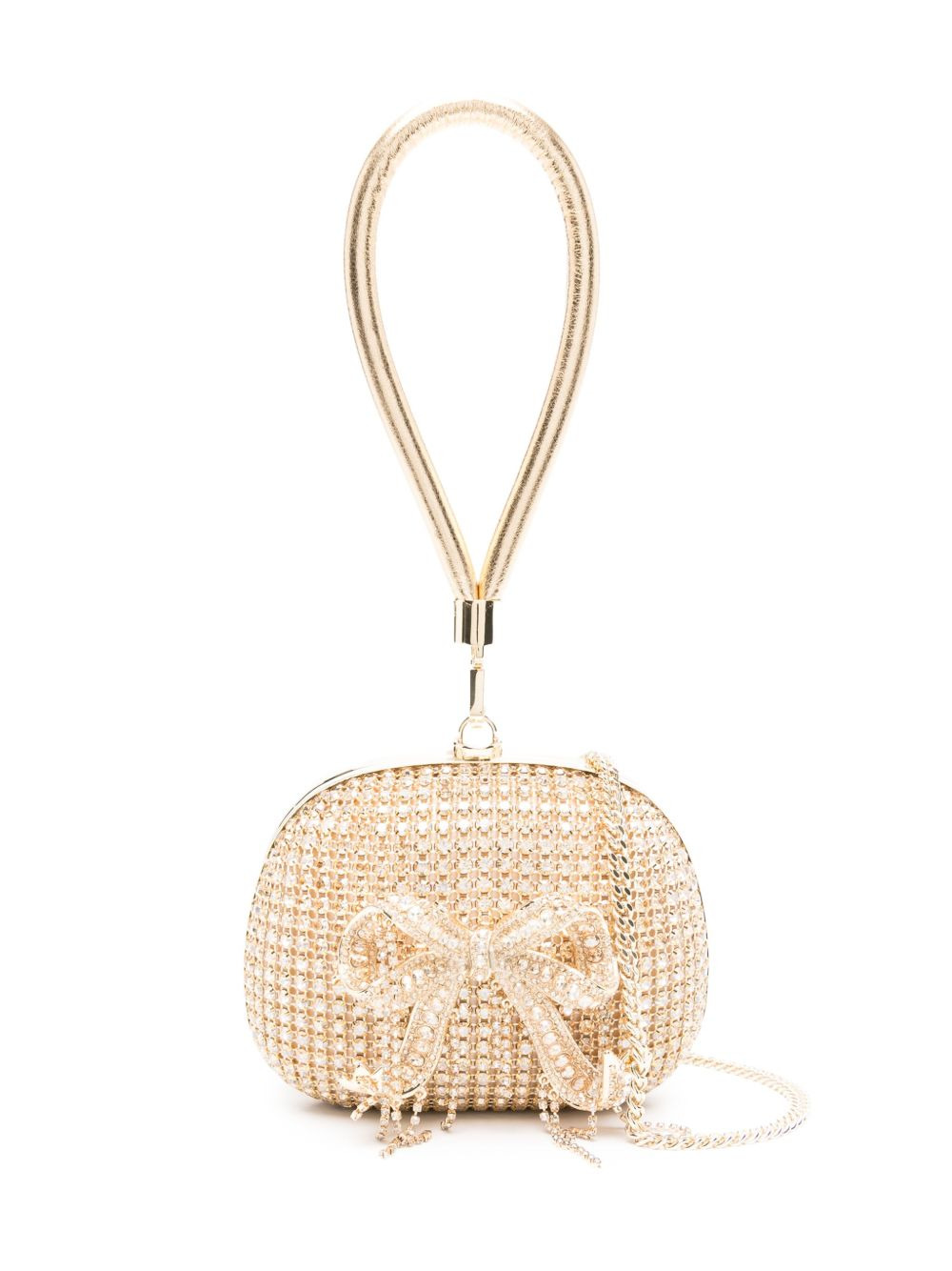 mini crystal-embellishment clutch bag - 1