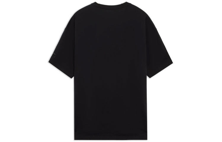 Li-Ning Pattern Printing Loose Round Neck Short Sleeve 'Black' AHSS127-2 - 2
