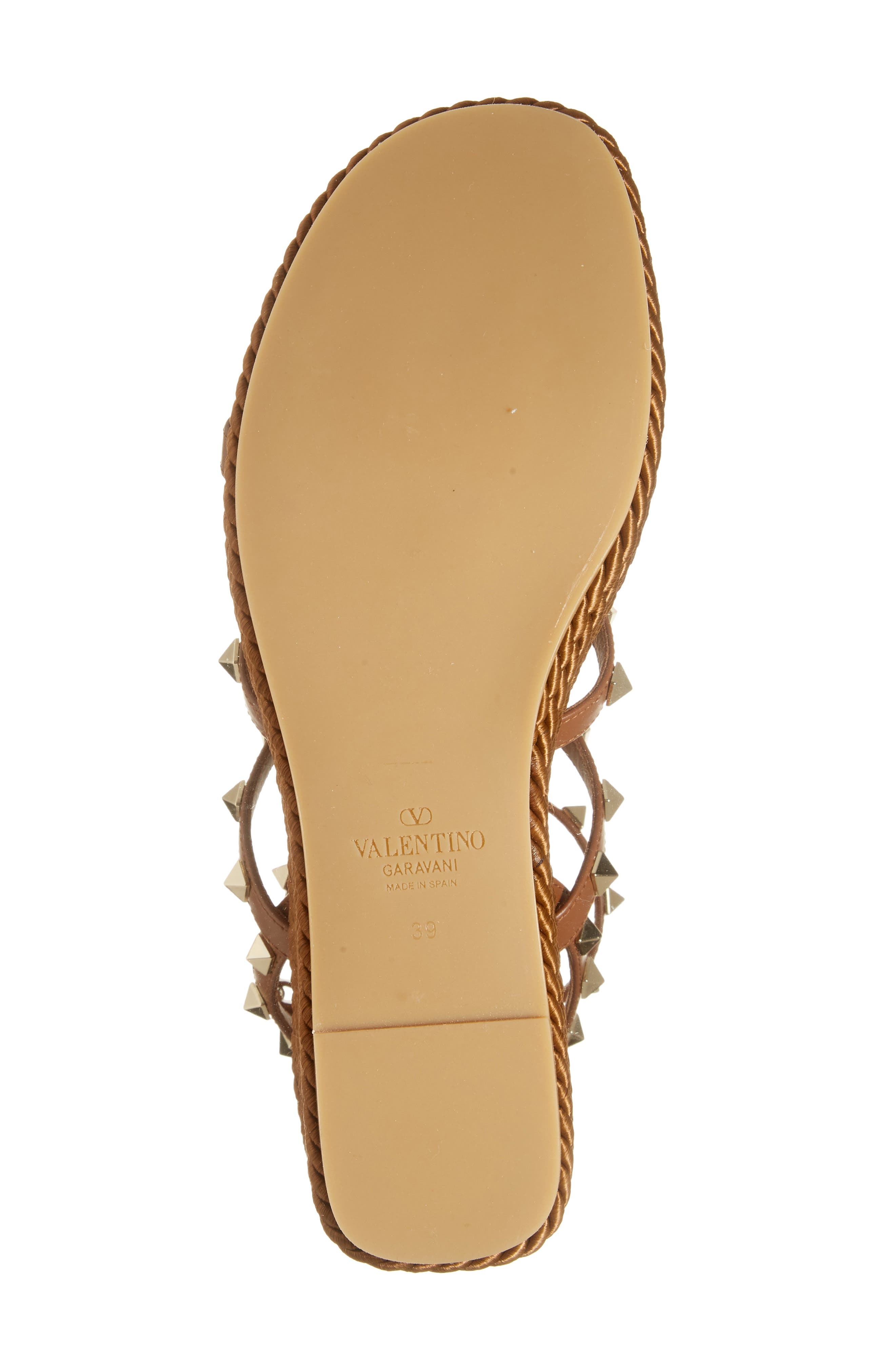 Valentino Garavani Rockstud Espadrille Sandal in Tobacco at Nordstrom - 6