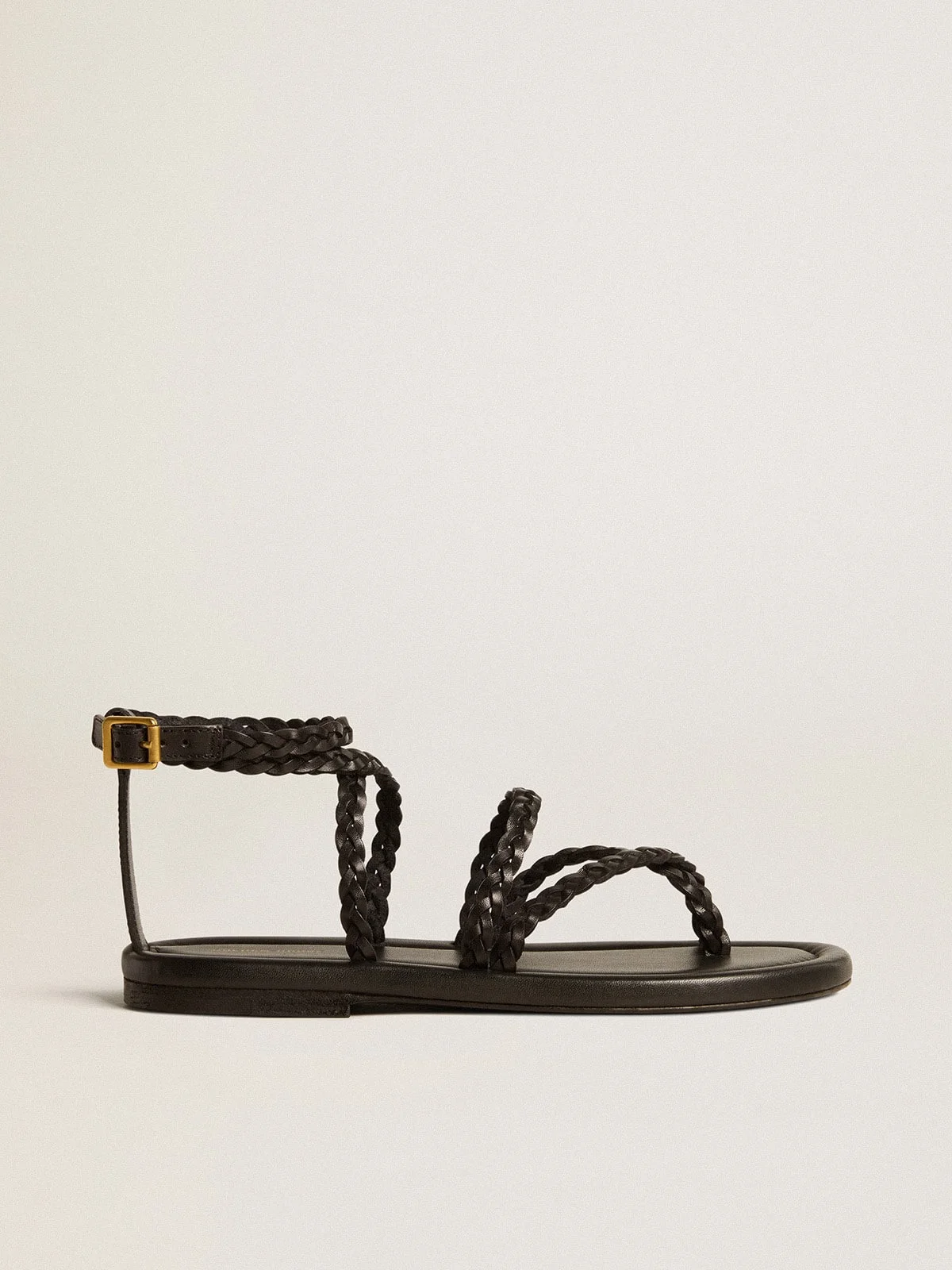 Penelope flat sandals in black leather - 1