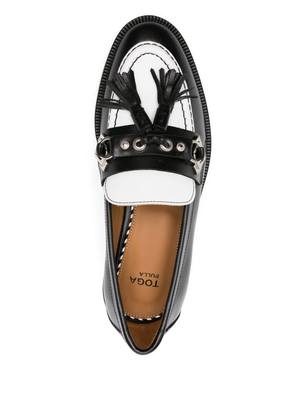 tassel-embellished leather loafers - 3