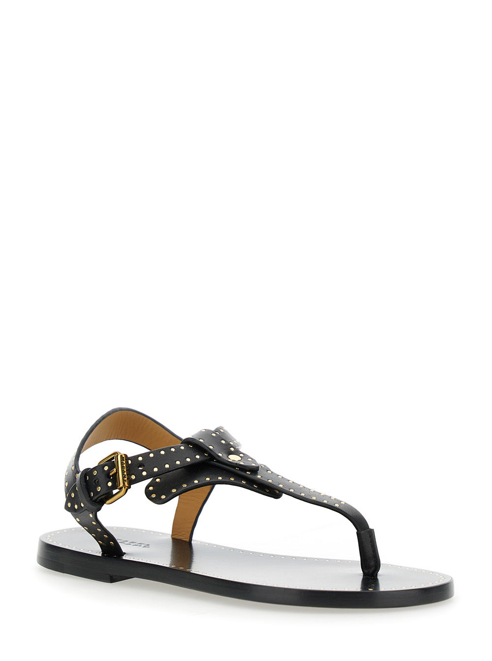 Isabel Marant Women 'Jooni' Black Sandals With Buckle Closure And Metal Studs In Leather Woman - 2