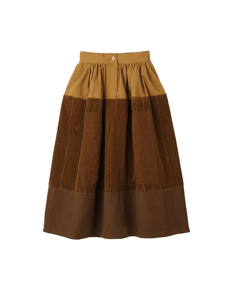 ELEVATION SKIRT P.W. WOOL CORDS W LT.BROWN - 1