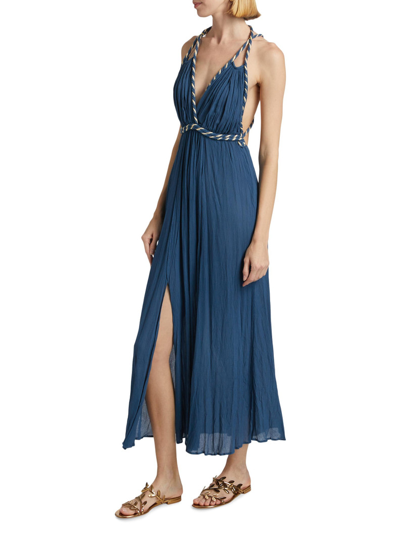 Women's Collette Open-Back Maxi Dress - Dusty Blue Plain 4