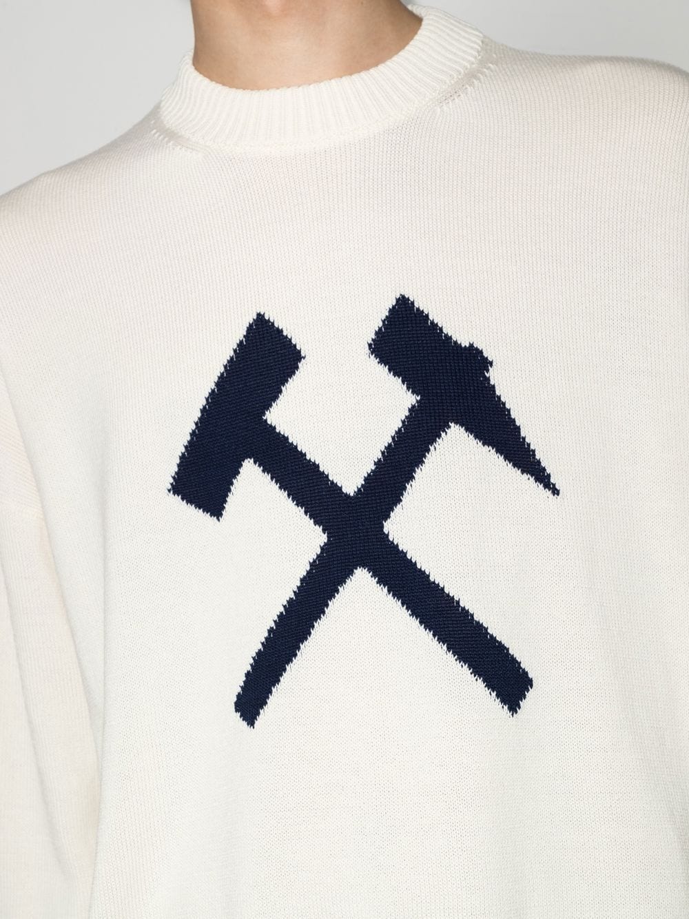 intarsia-logo crew-neck jumper - 4