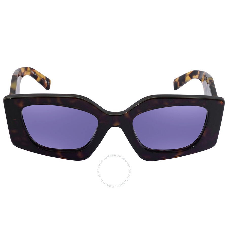 Prada Violet Mirrored Internal Silver Irregular Ladies Sunglasses PR 15YS 2AU05Q 51 - 1