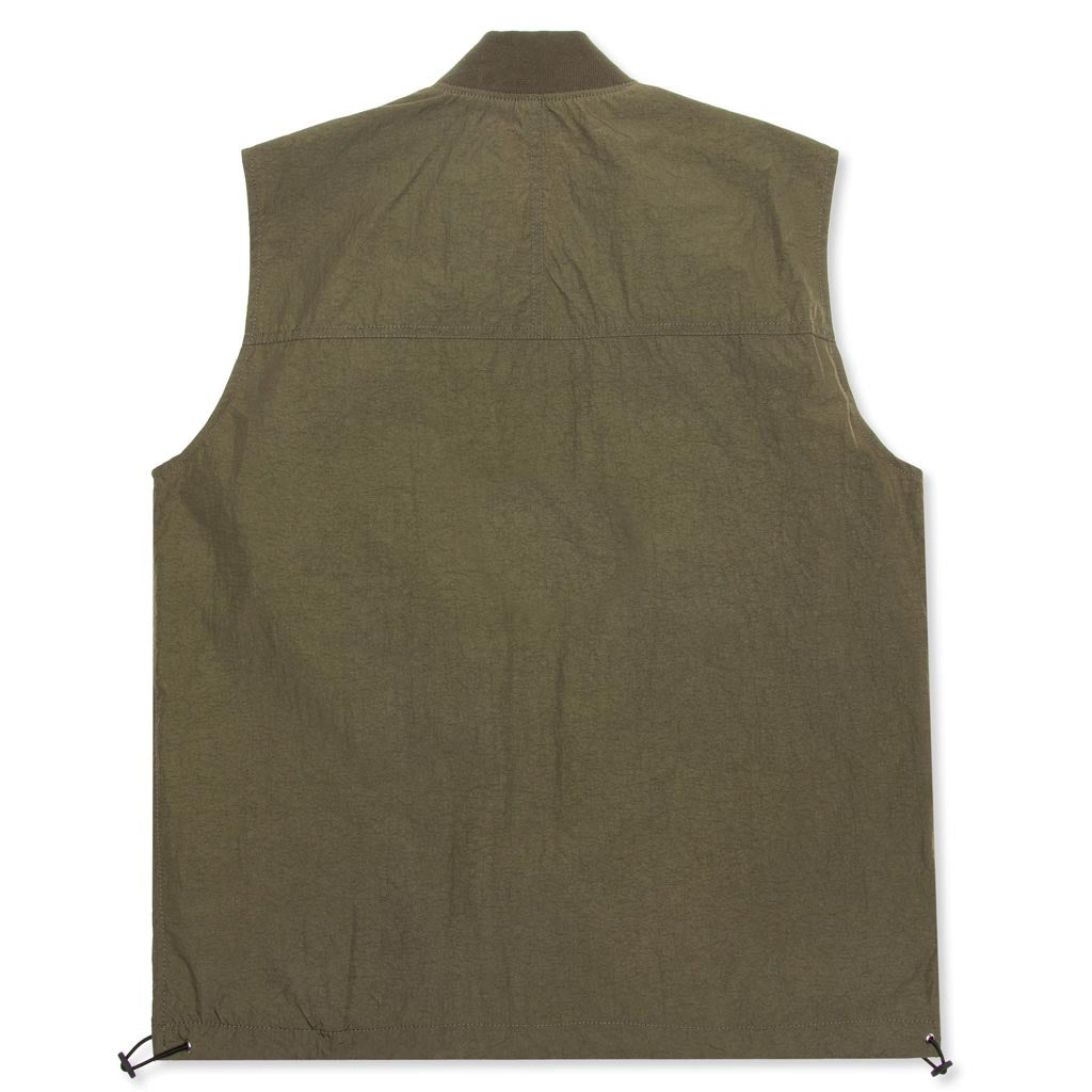 HIGH SHRUNK NYLON UTILITY VEST - OLIVE - 3