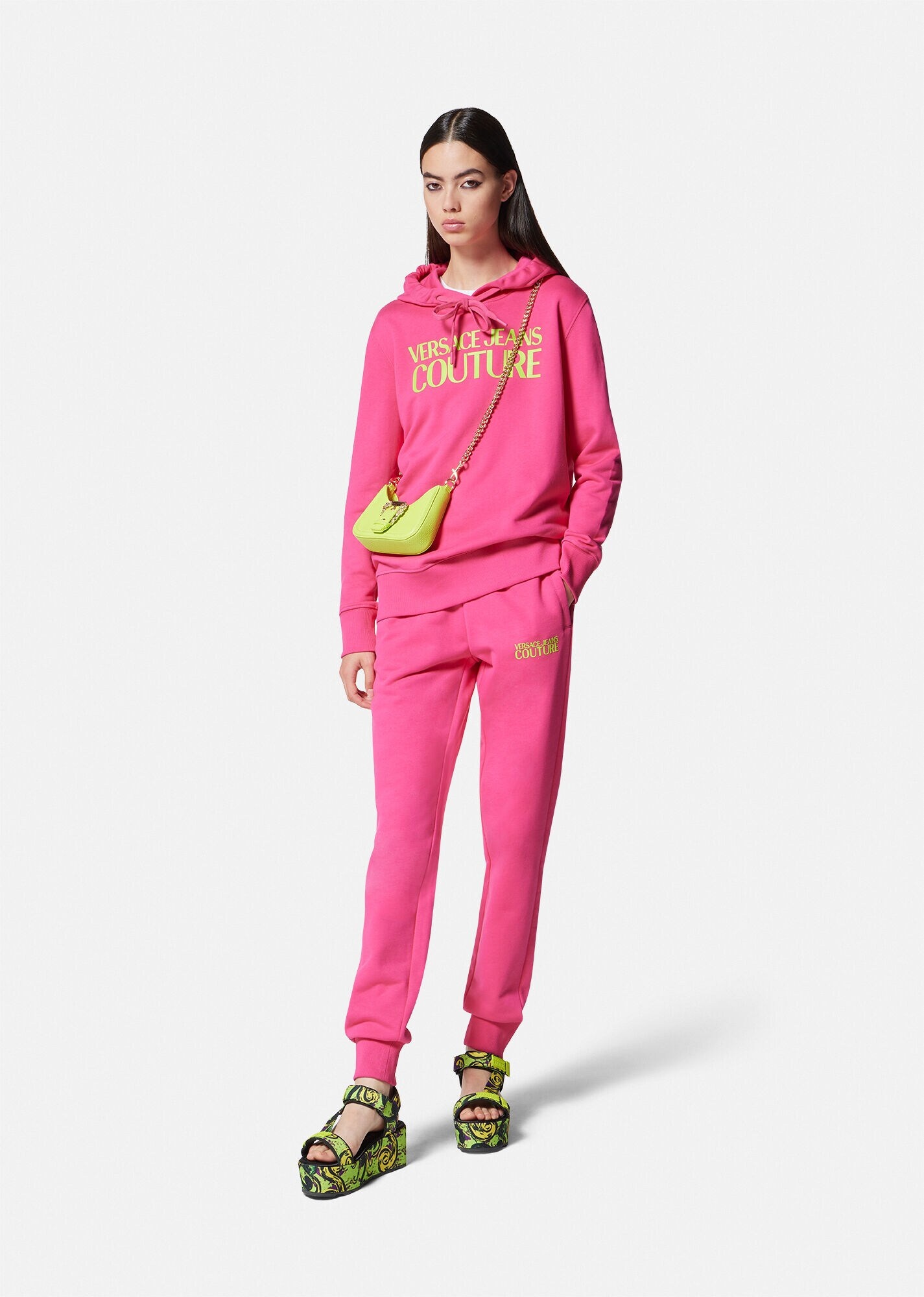 VERSACE JEANS ユニセックス ロゴ スポーティーパンツ コットン VERSACE JEANS ユニセックス ロゴ スポーティーパンツ コットン