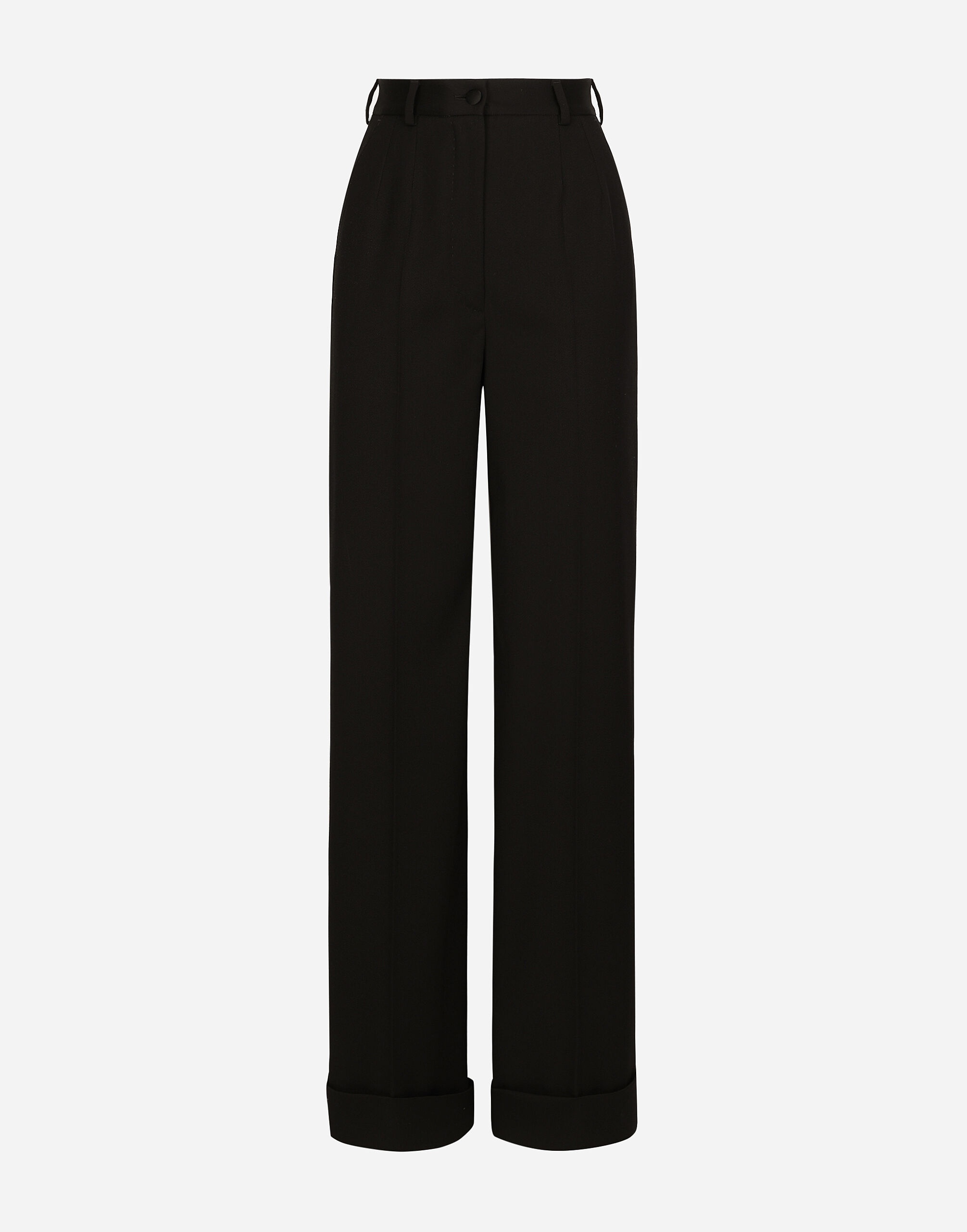 Flared wool gabardine pants - 1