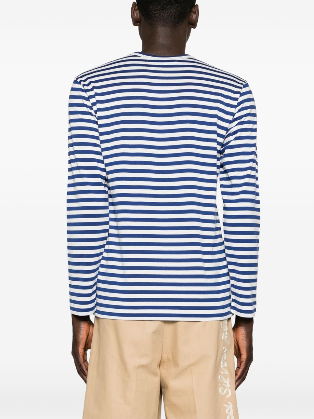 heart-patch striped cotton T-shirt - 5