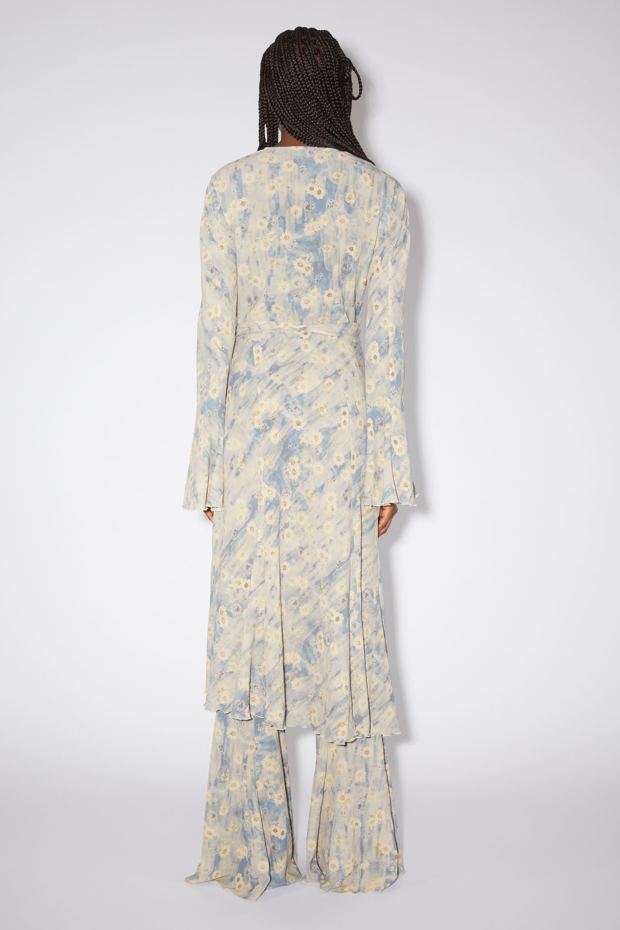 Printed wrap dress - Blue/beige - 3