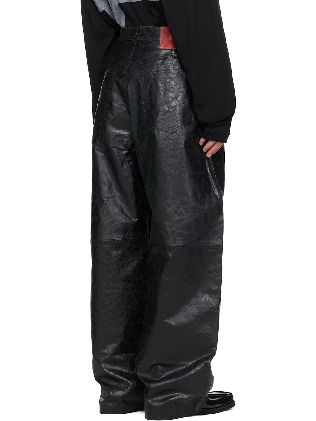 Black 'Big Daddy' Leather Pants - 3