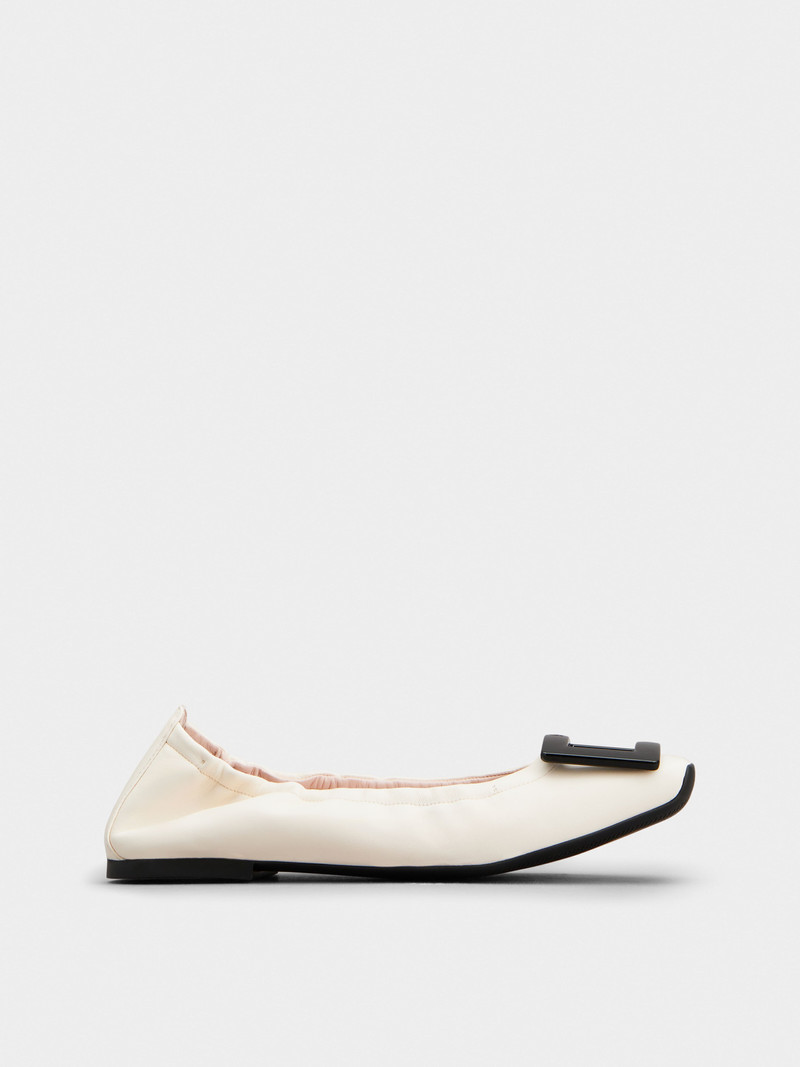 Viv' Pockette Lacquered Buckle Ballerinas in Nappa Leather 1
