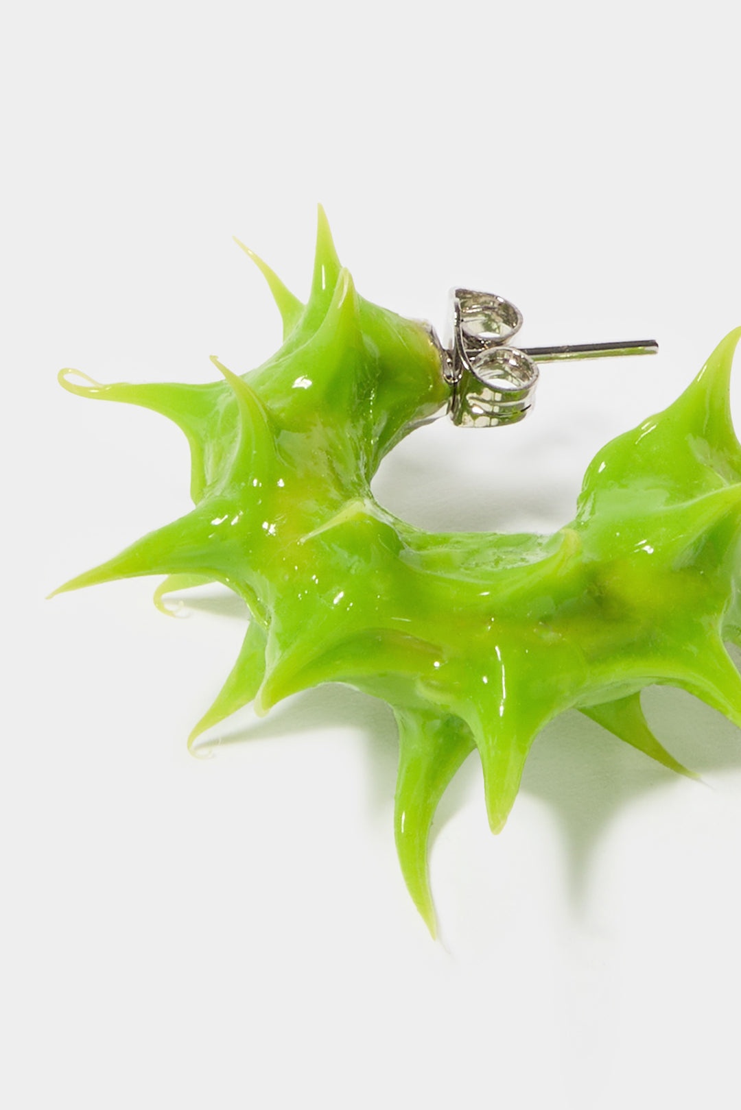 MINI RUBBERIZED TUFT EARRINGS / fern green - 3