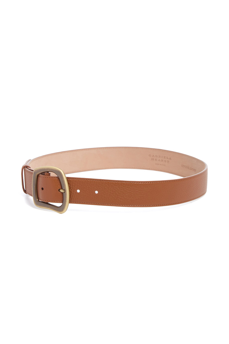 GABRIELA HEARST Medium Simone Belt in Cognac Textured Leather outlook