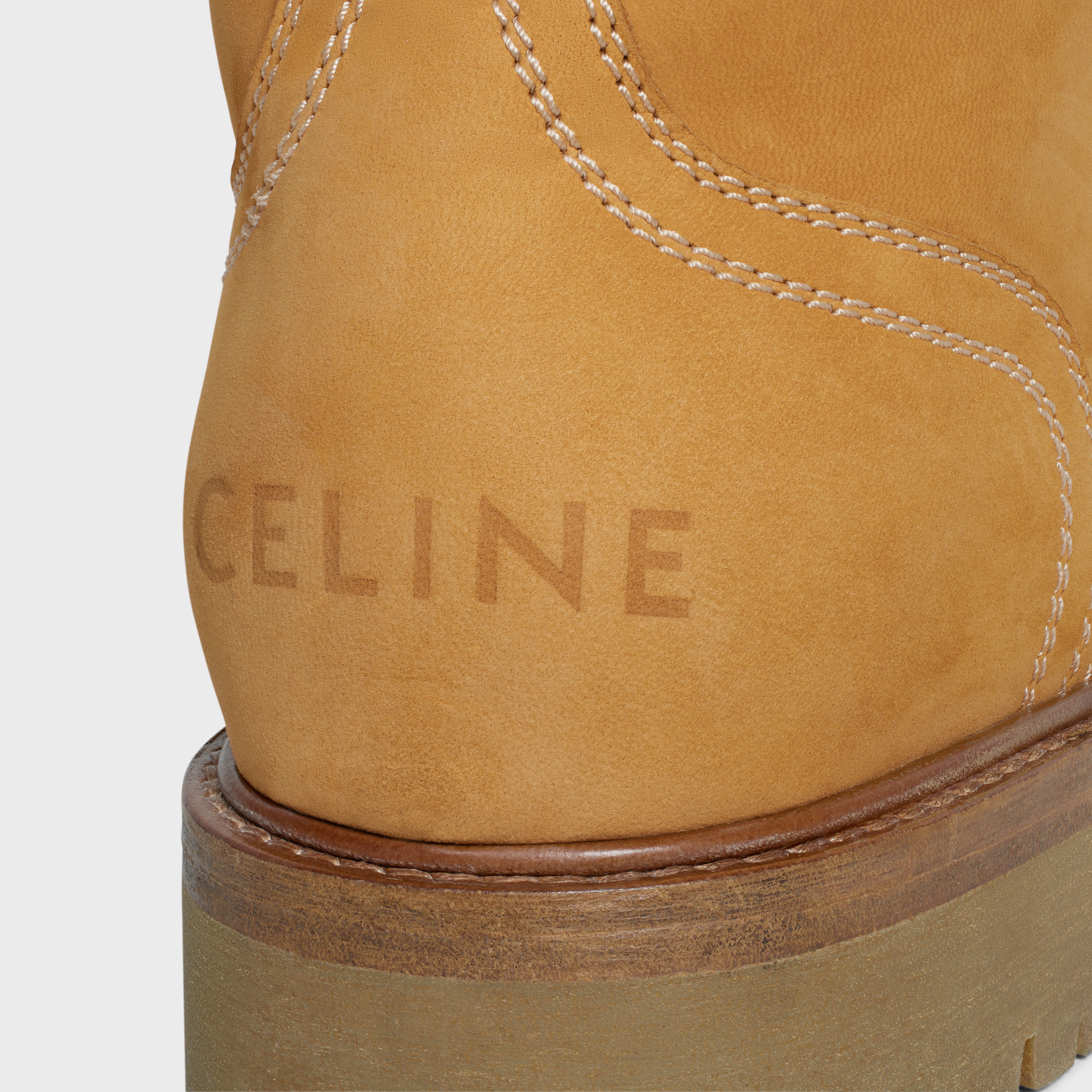 CELINE KURT LACE-UP MID BOOT in NUBUCK CALFSKIN AND SHEARLING - 5