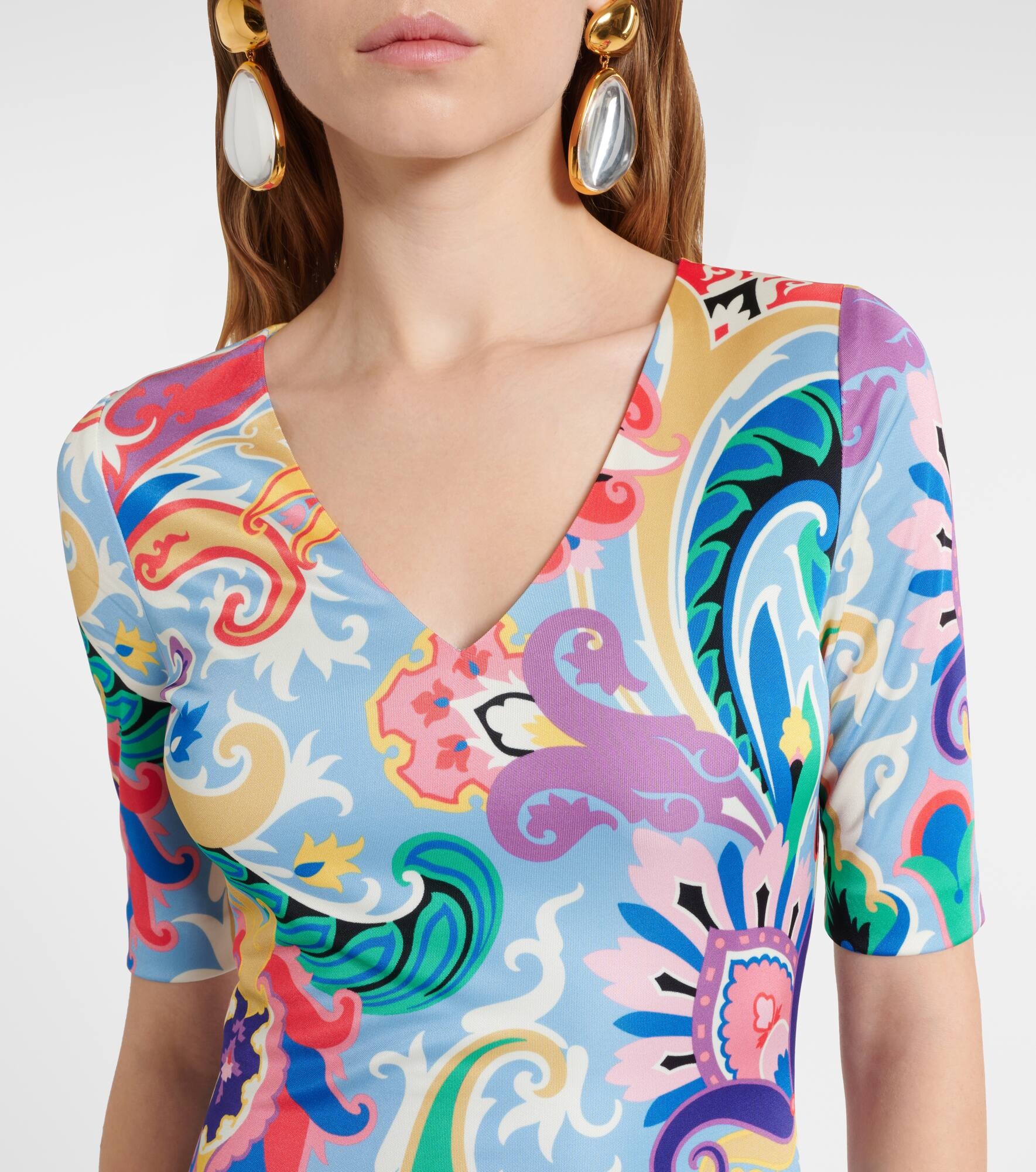 Paisley midi dress - 4