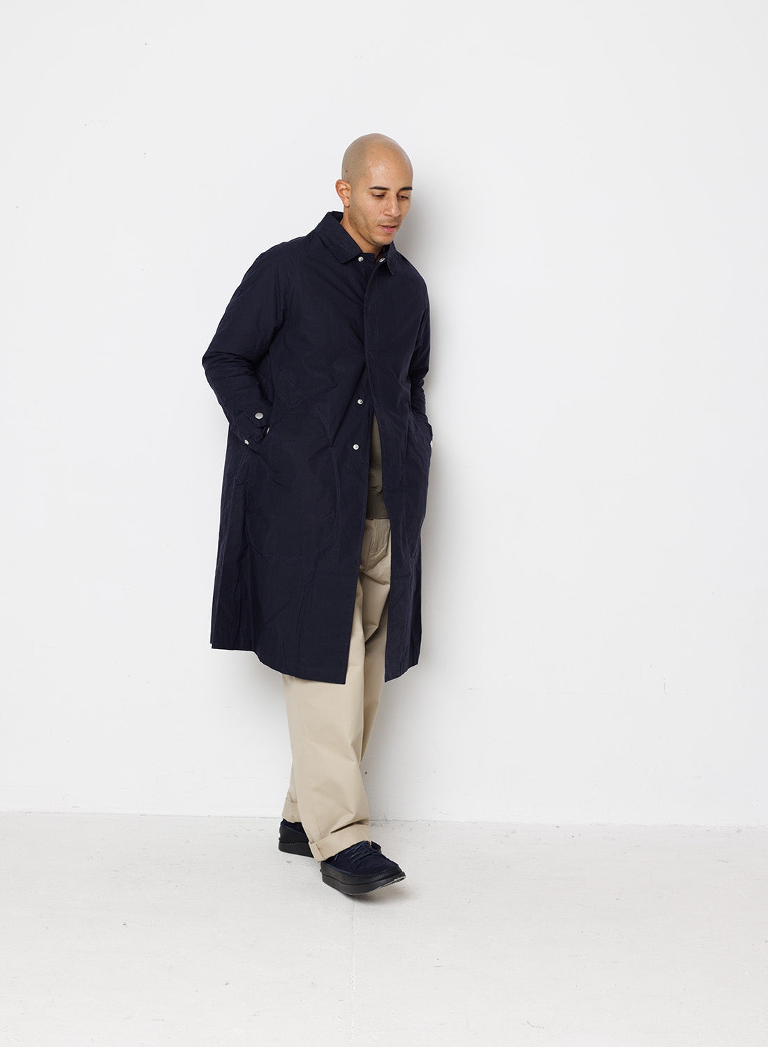 Nam Coat in Navy Nylon - 3