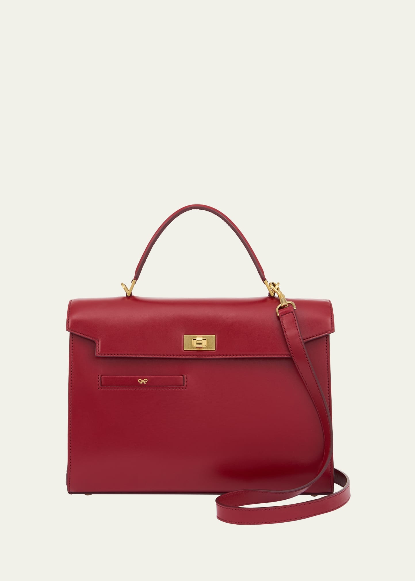 Mortimer Shiny Leather Top-Handle Bag - 1