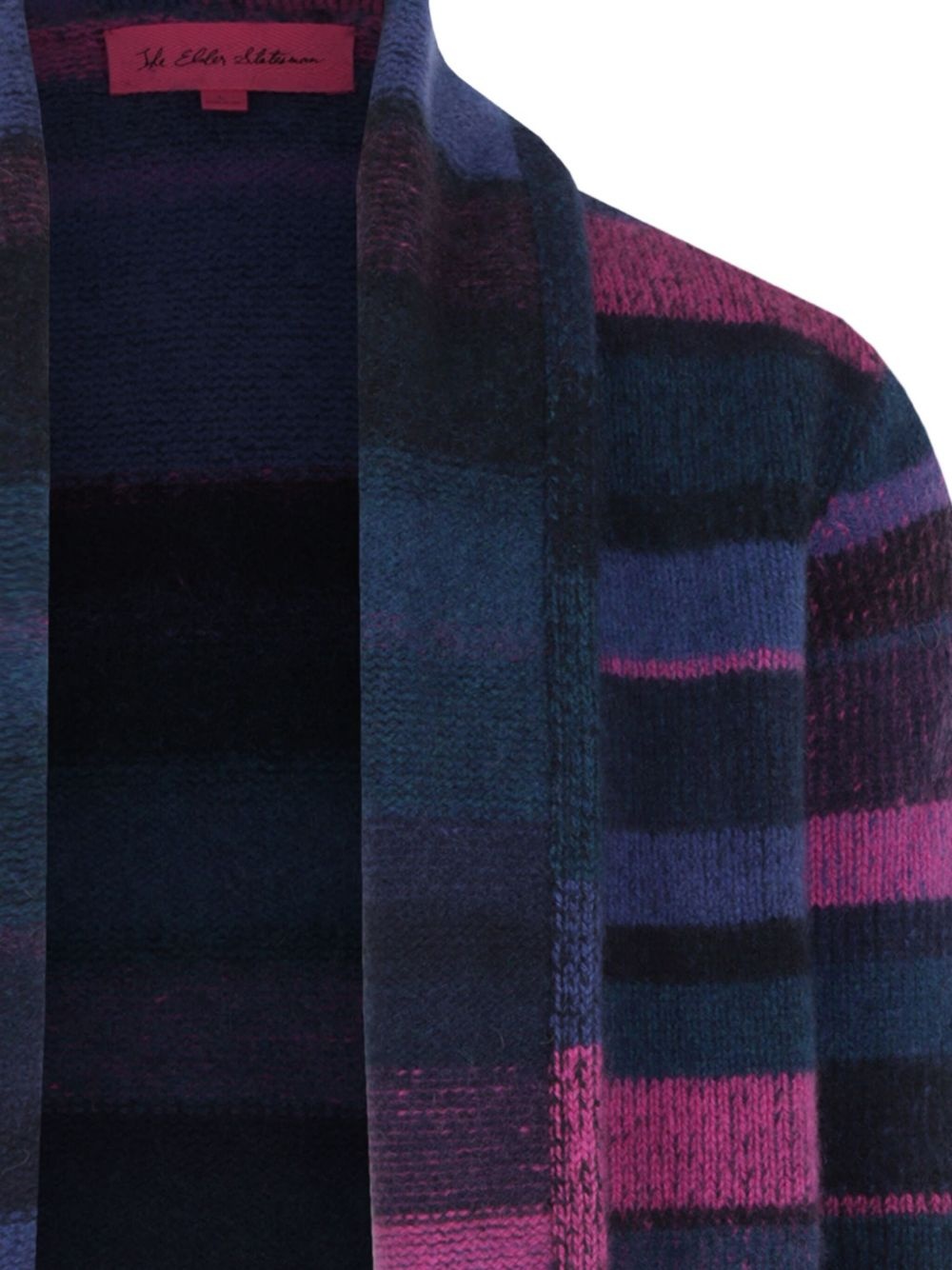 striped open-front cardigan - 4