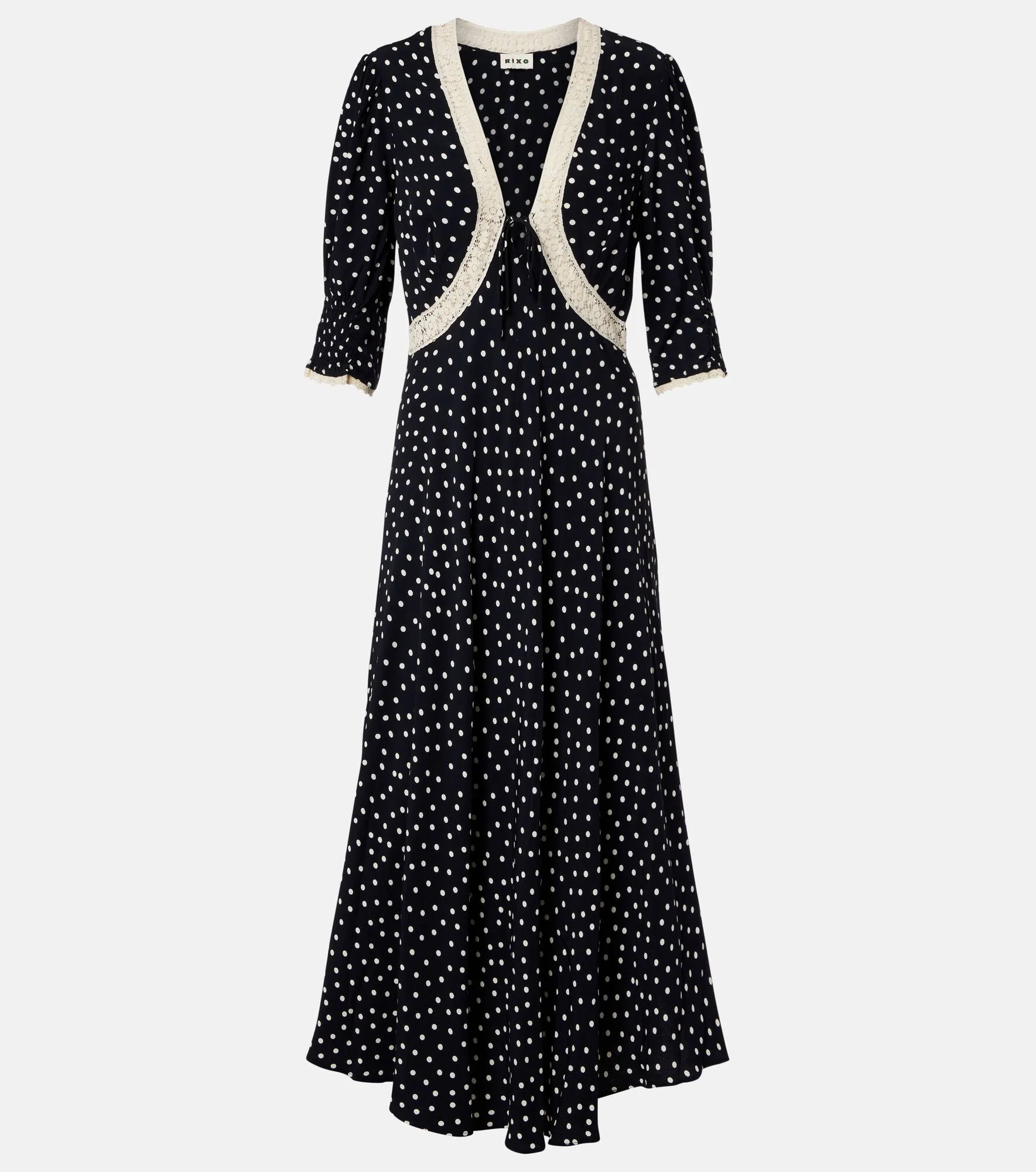 Amina polka-dot crêpe midi dress - 1