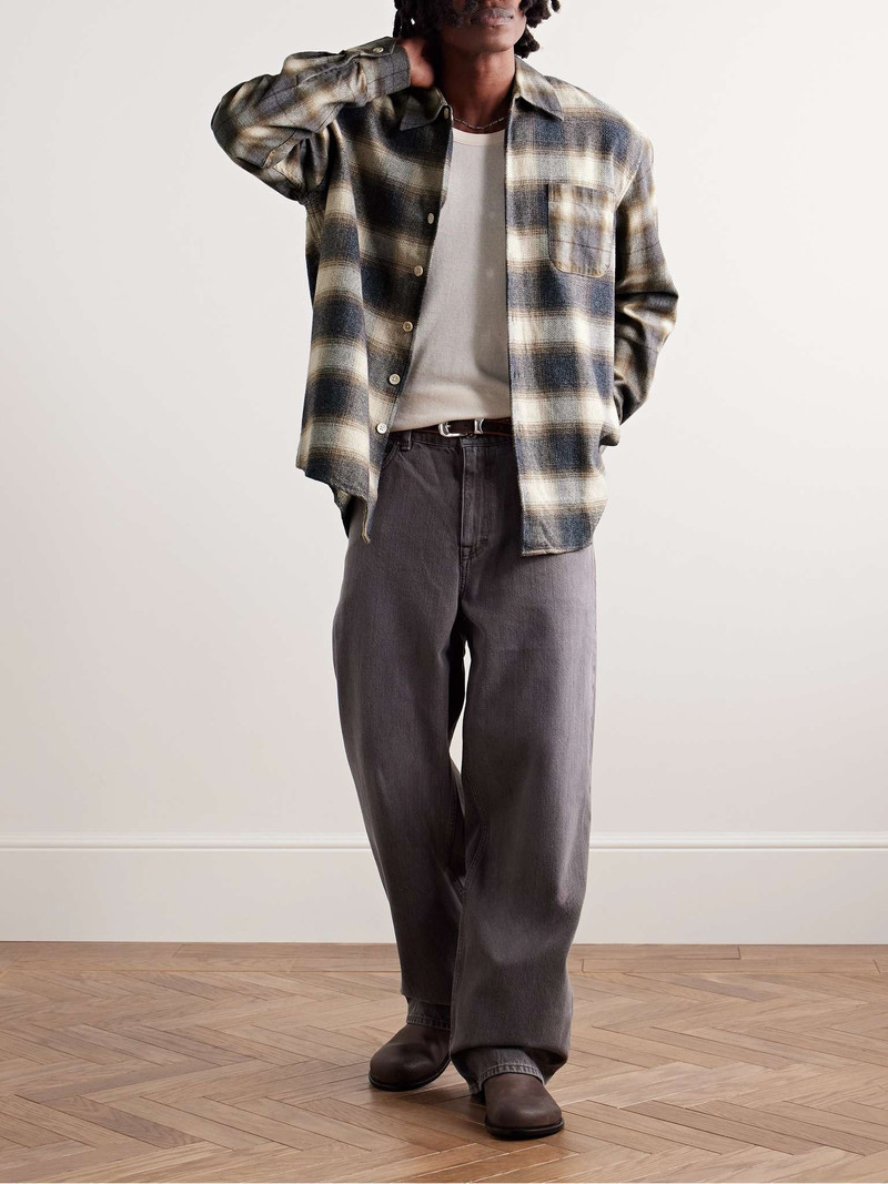 Our Legacy Above Oversized Checked Cotton-Flannel Shirt outlook
