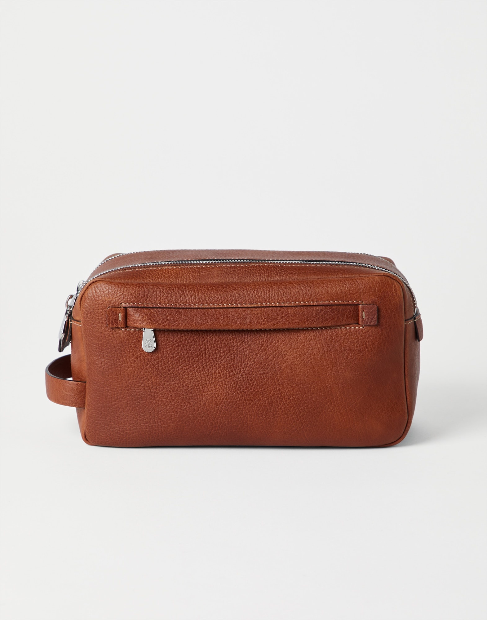 Grained calfskin beauty case with double zipper - 1