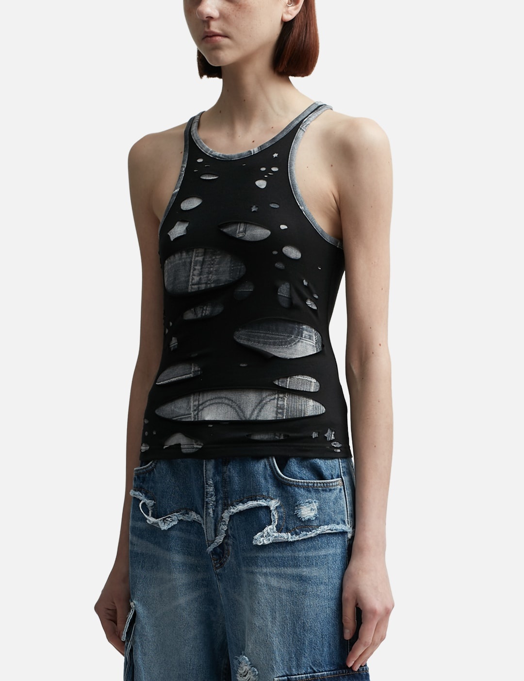 TATY LASER CUT-OUT SLEEVELESS TOP - 2