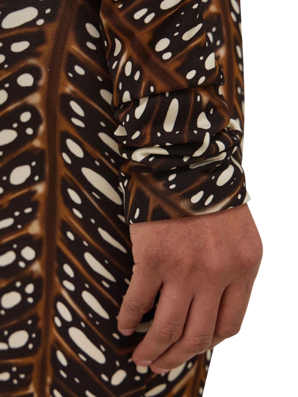 leaf-print maxi dress - 5
