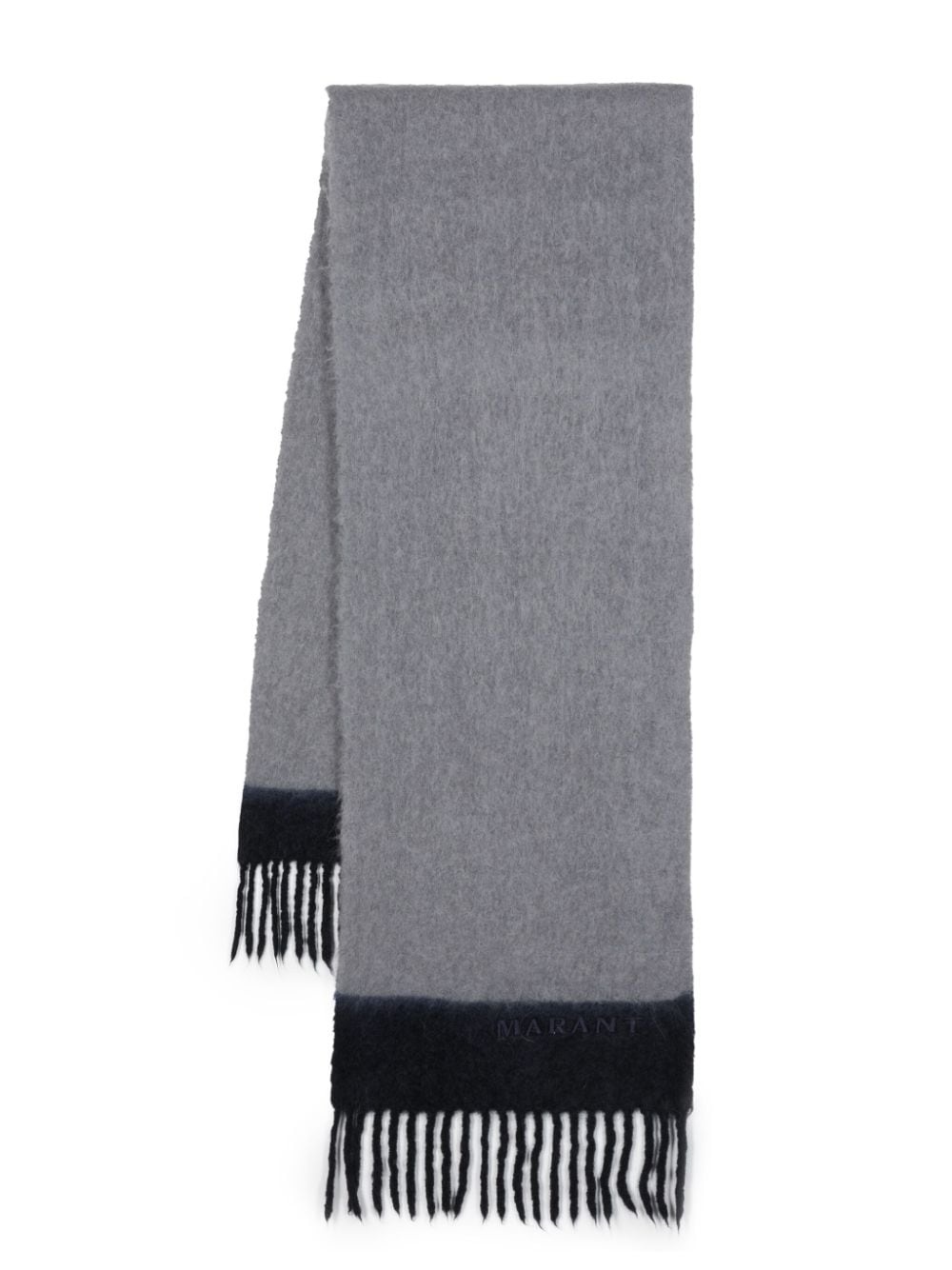 logo-embroidered two-tone scarf - 1