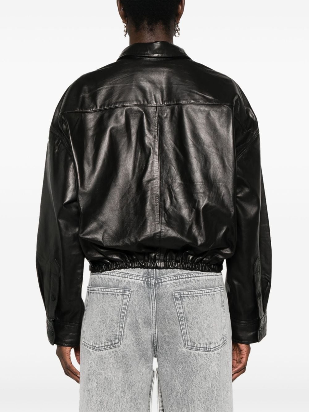 long-sleeves leather shirt - 4