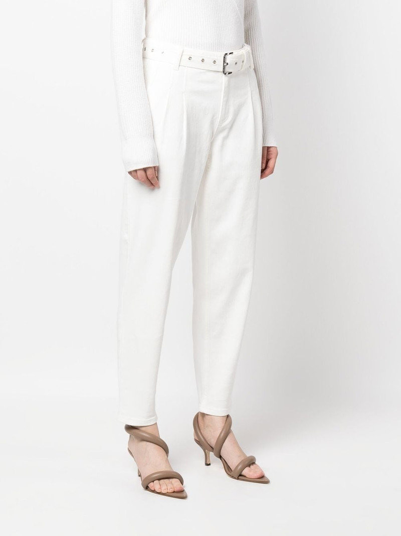 pleat-detail belted jeans 3