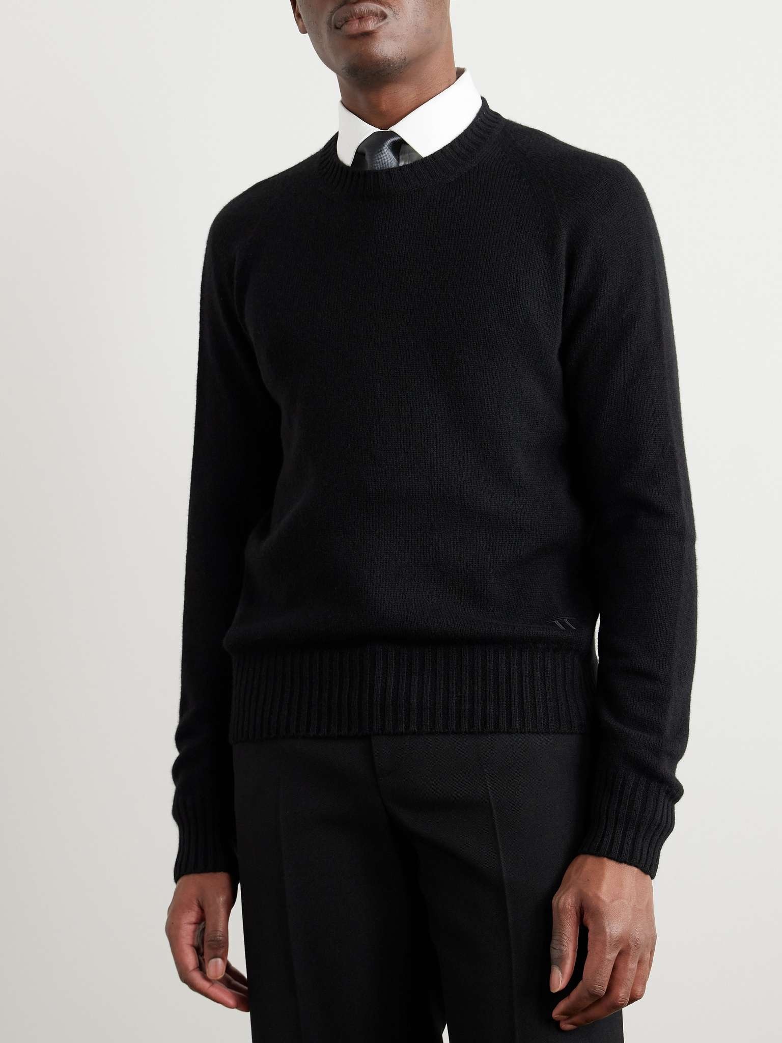 Logo-Embroidered Knitted Cashmere Sweater - 3