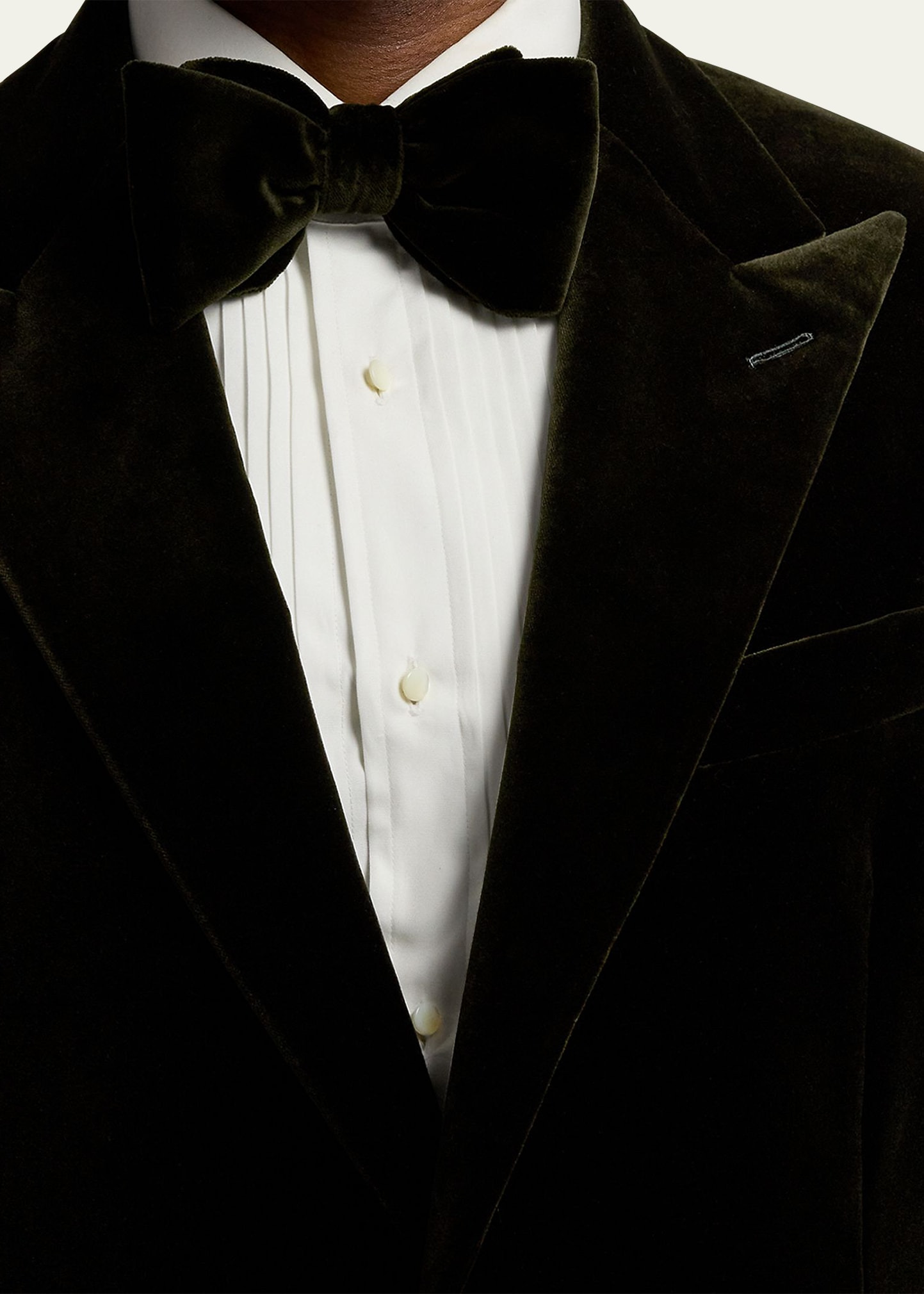 Men's Velvet Peak Lapel Single-Breasted Sport Coat - 5